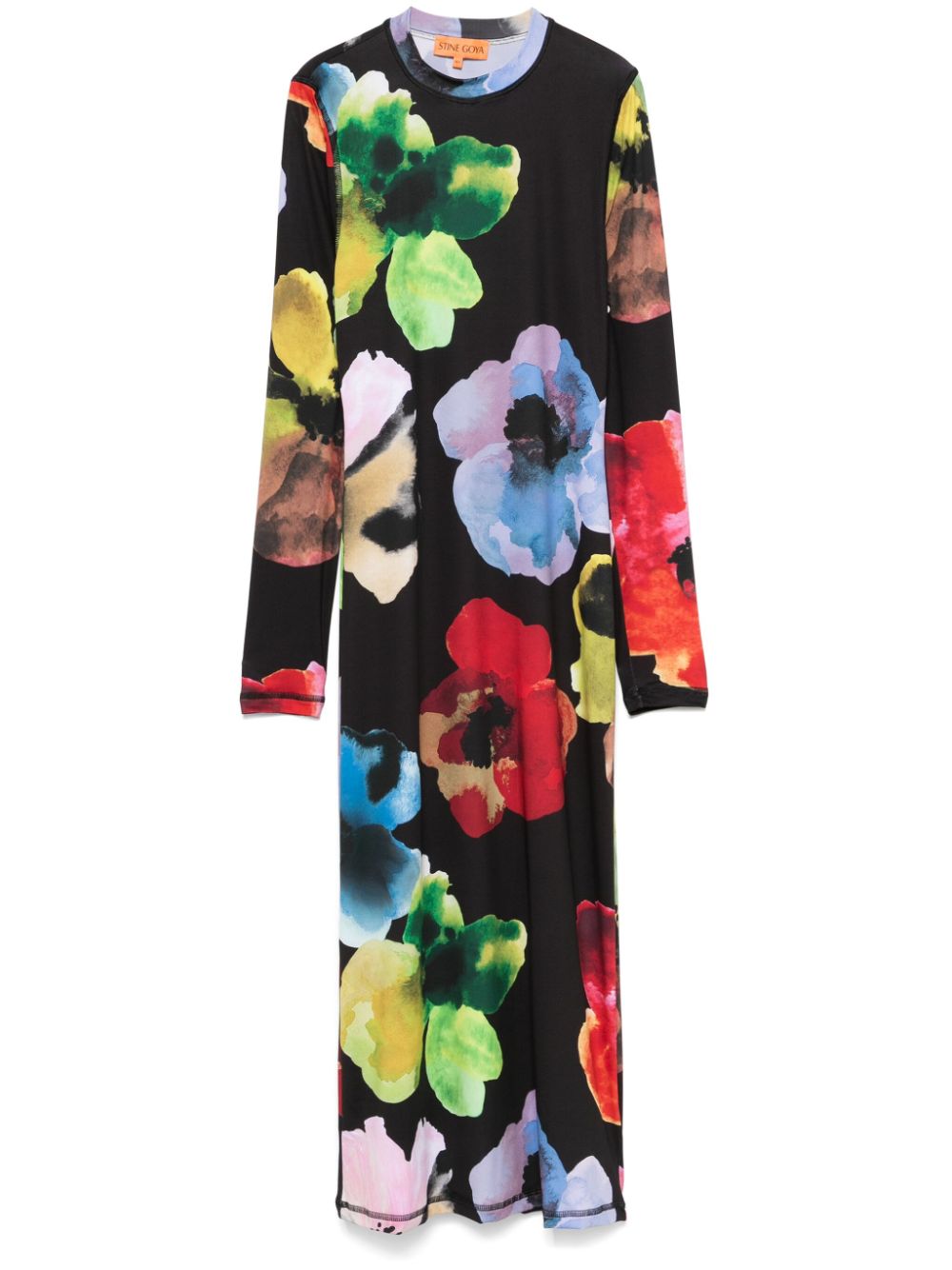 Watercolour Bloom midi dress