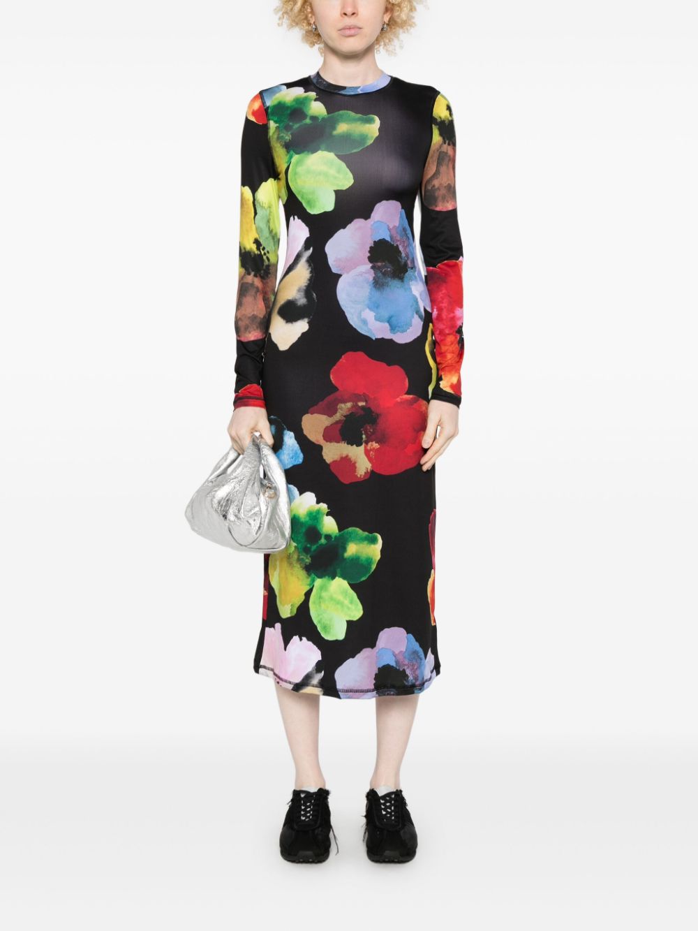 Stine Goya Midi-jurk met print - Zwart