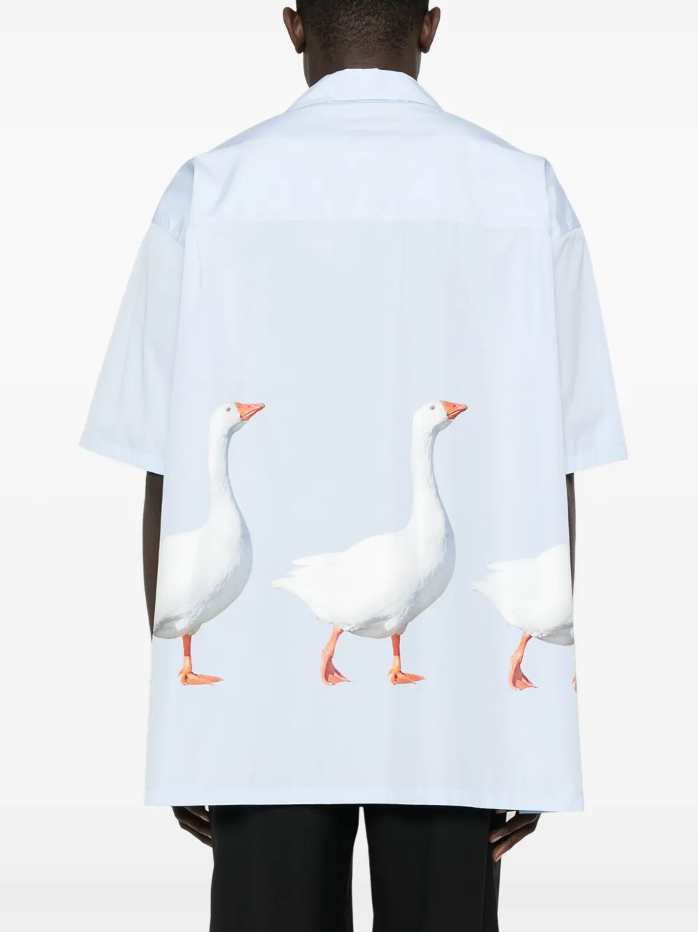 Moschino Overhemd met ganzenprint Blauw