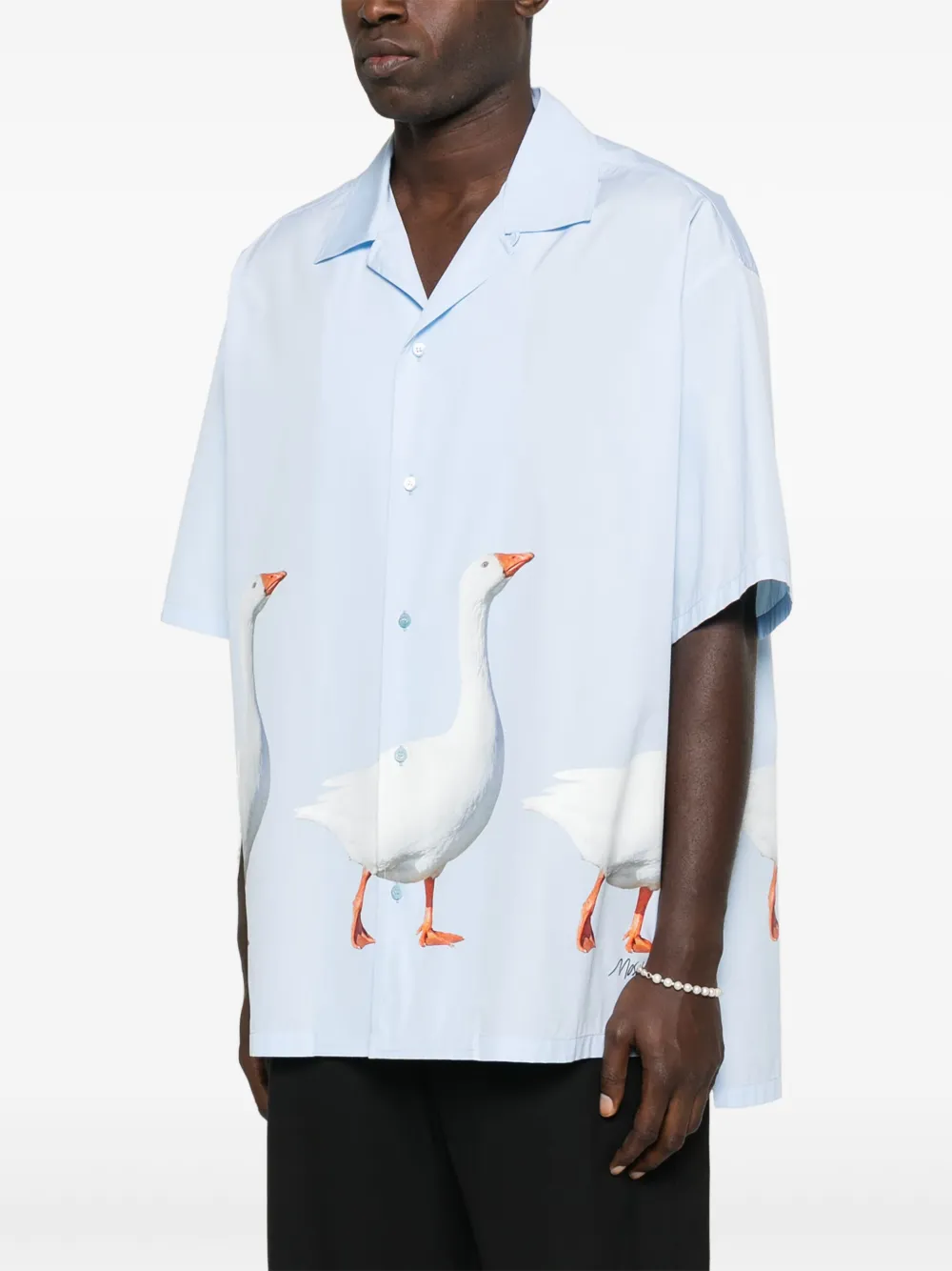 Moschino Overhemd met ganzenprint Blauw