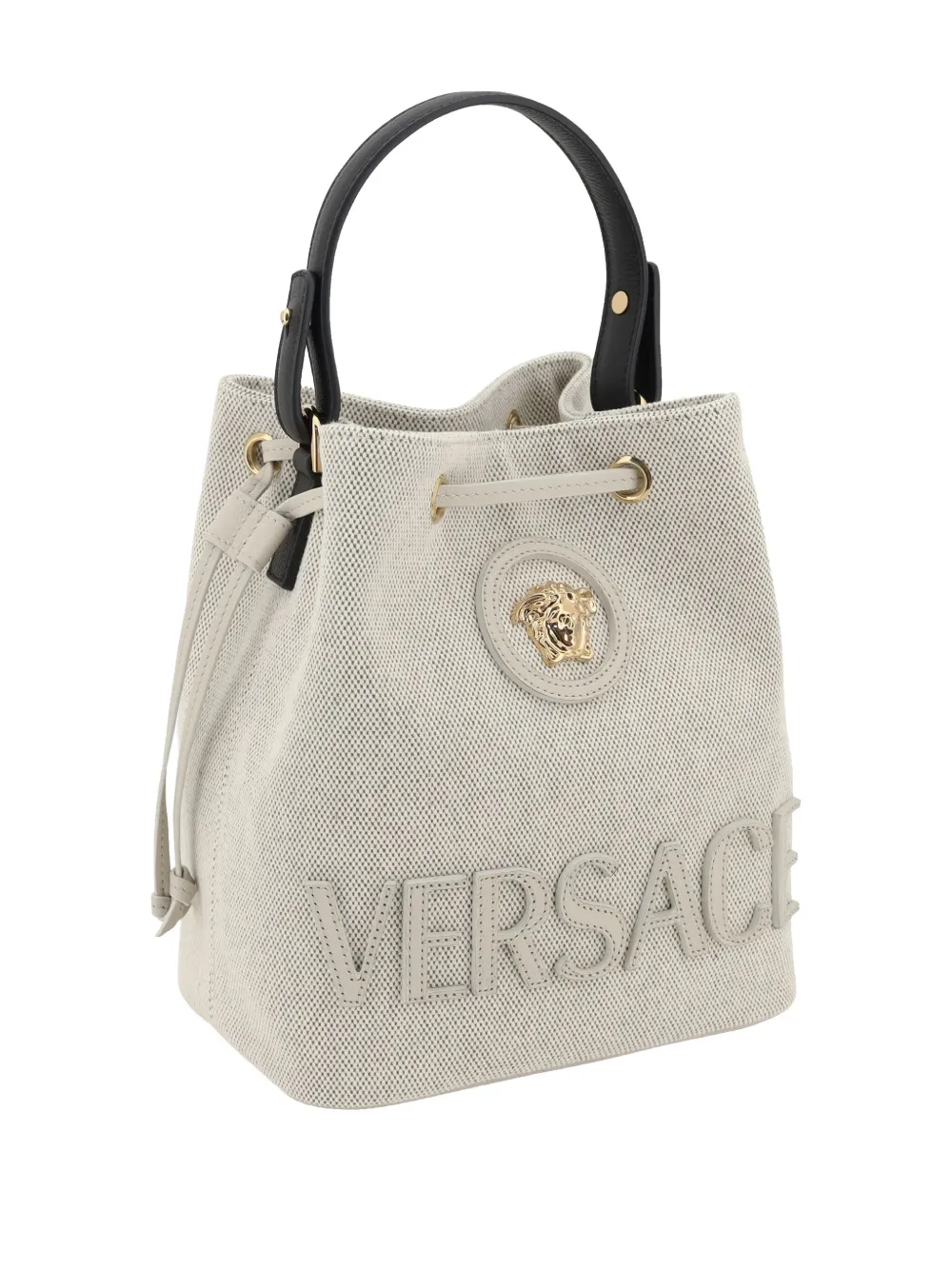 Versace La Medusa canvas bucket-tas Beige