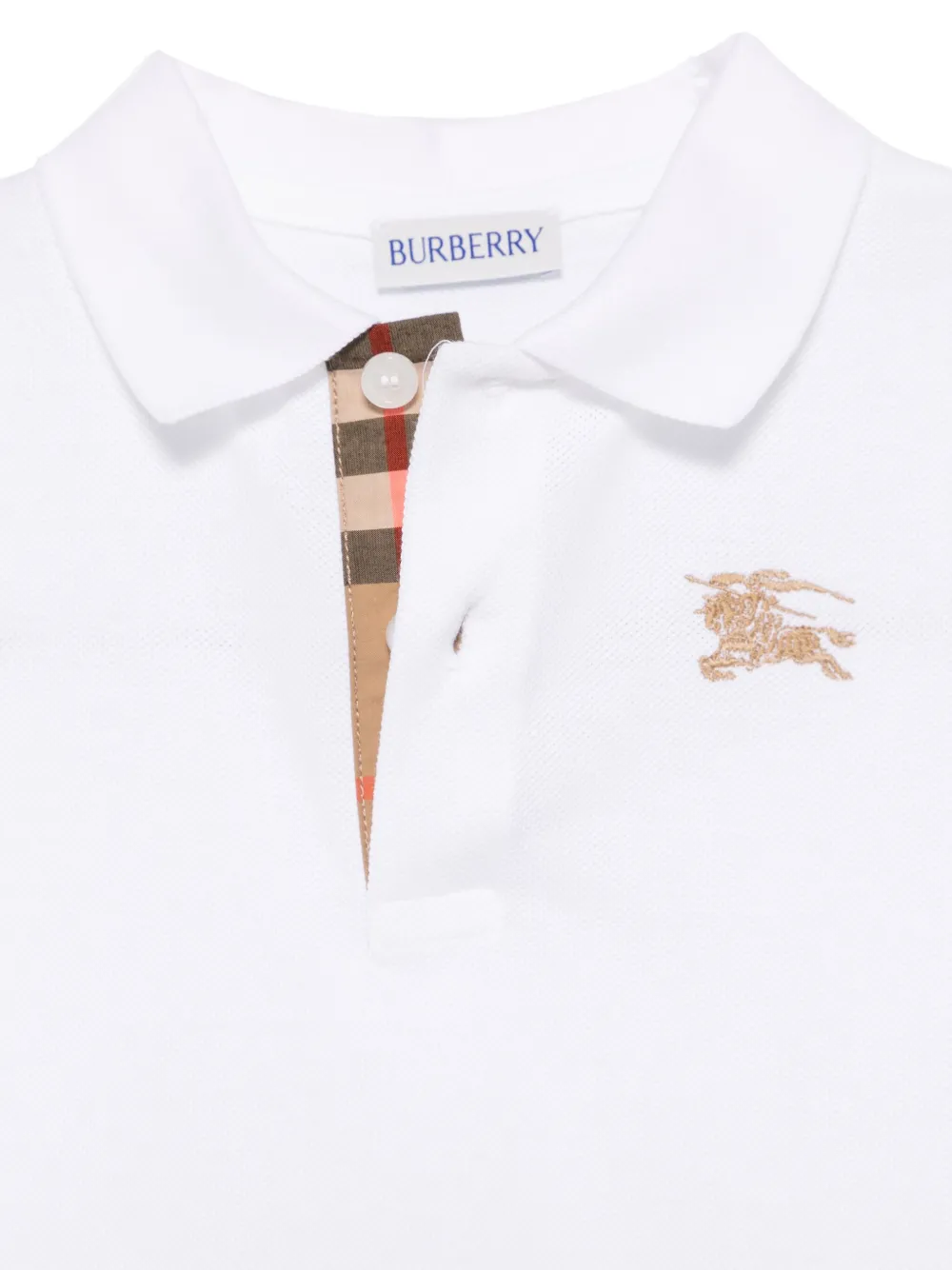Burberry Kids Katoenen poloshirt Wit