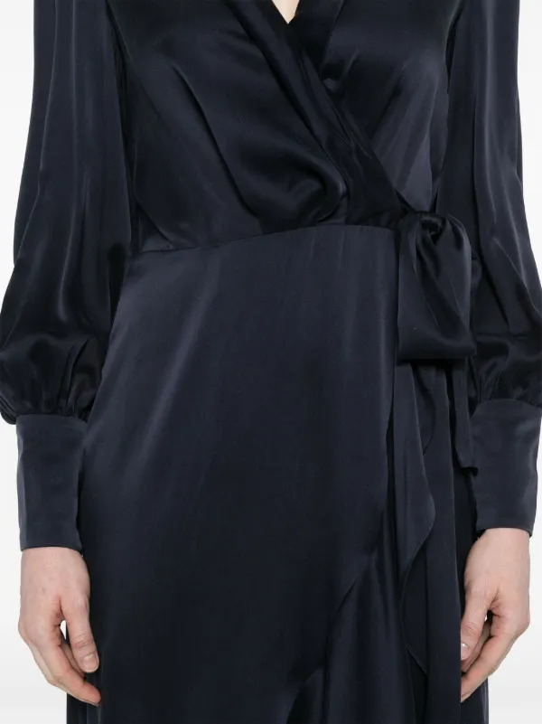 ZIMMERMANN Wrap Silk Midi Dress | Blue | FARFETCH