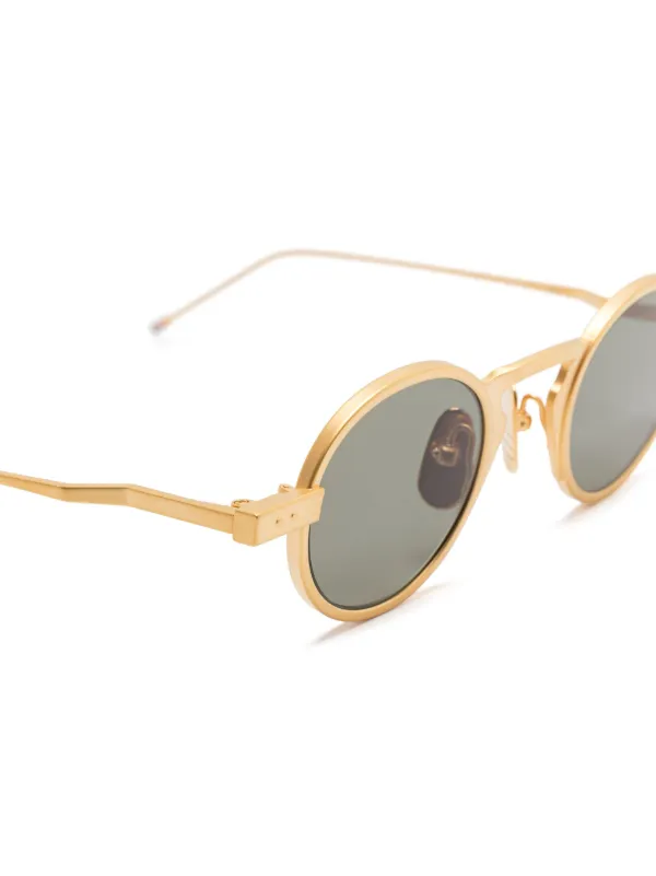 ◆THOM BROWNE◆TB-011◆ゴールド◆SHINY 12K GOLD◆ Thom Browne Eyewear round-frame Sunglasses | Gold | FARFETCH UK
