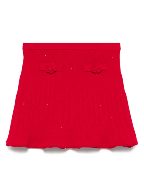 Self-Portrait Kids ribbed-knit skirt