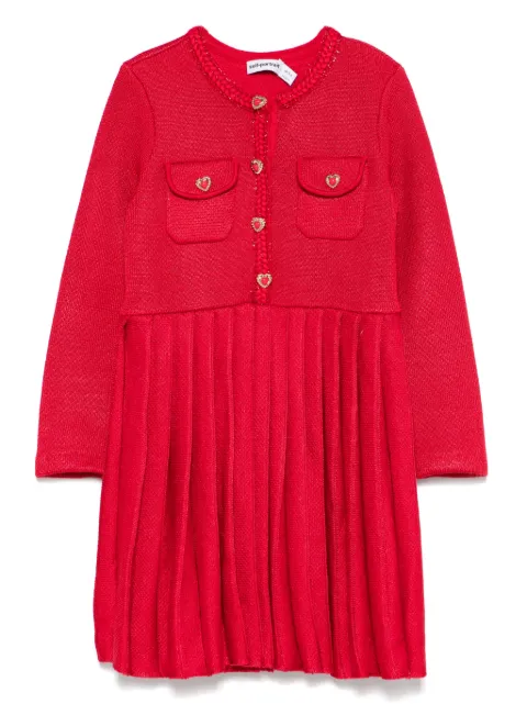 Self-Portrait Kids knit pleated dress