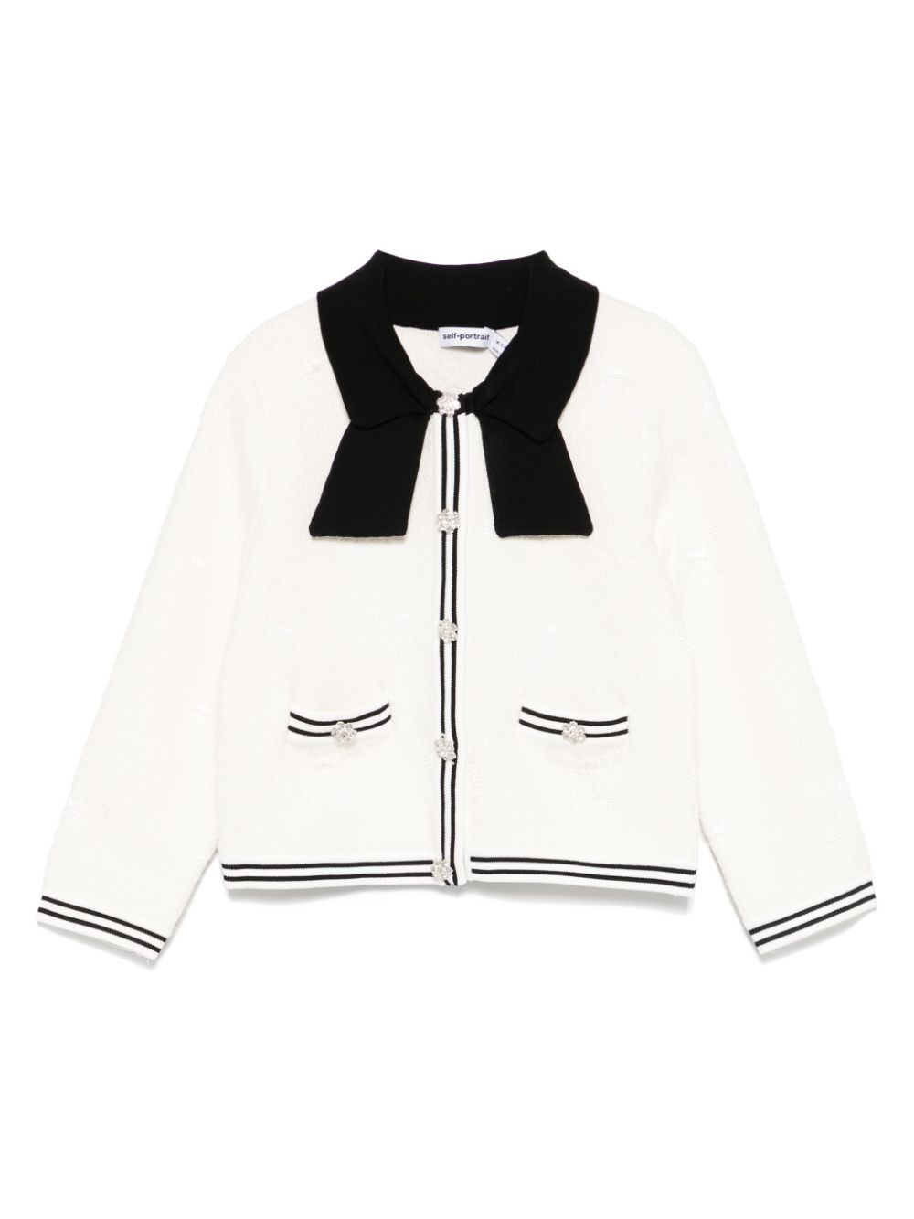 Self-Portrait Kids jacquard cardigan - White