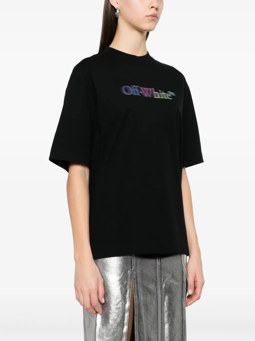 Off-White T-shirt met logoprint Zwart