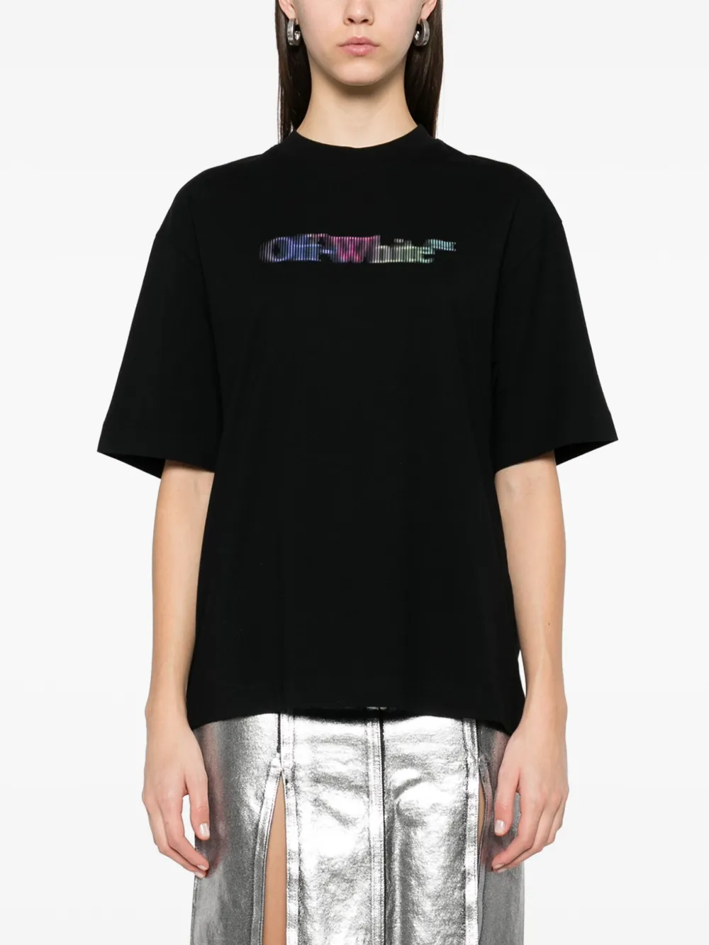 Off-White T-shirt met logoprint Zwart