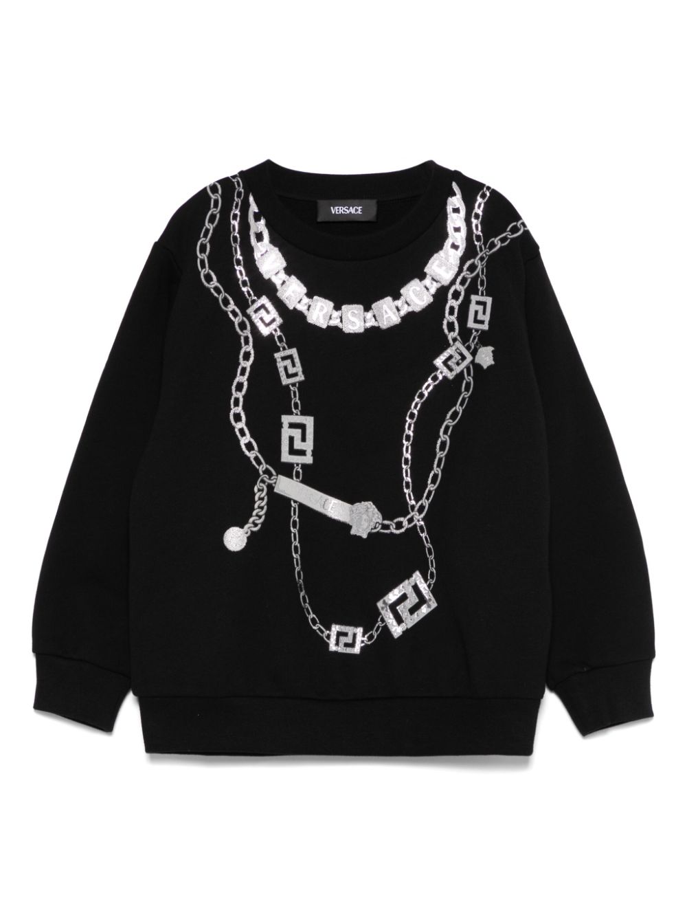 Versace Kids loghi necklace-print sweatshirt - Black