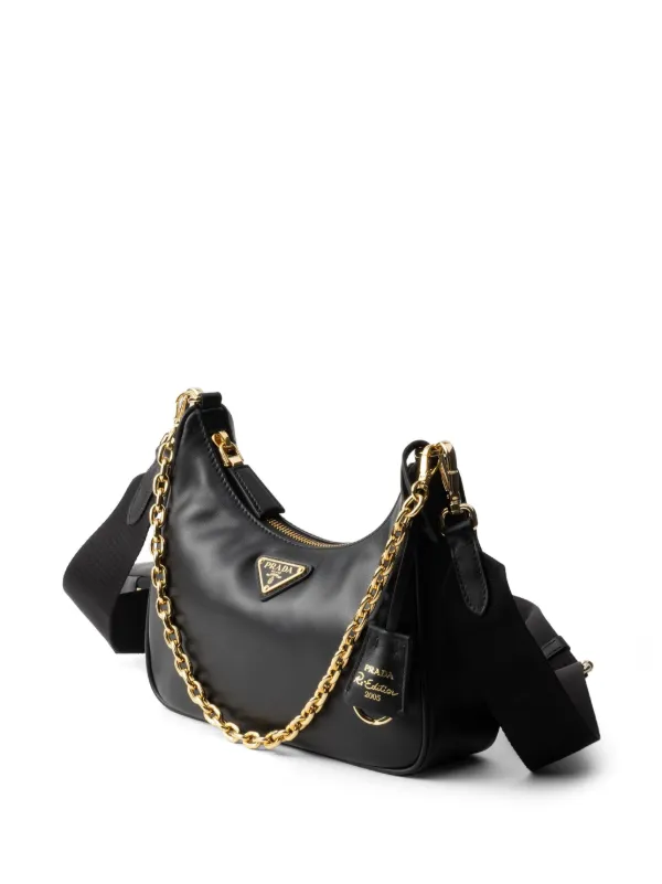 プラダ  Re-Edition 2005 ショルダーバッグ ショルダーバッ Re-Edition 2005 leather shoulder bag in black - Prada | Mytheresa