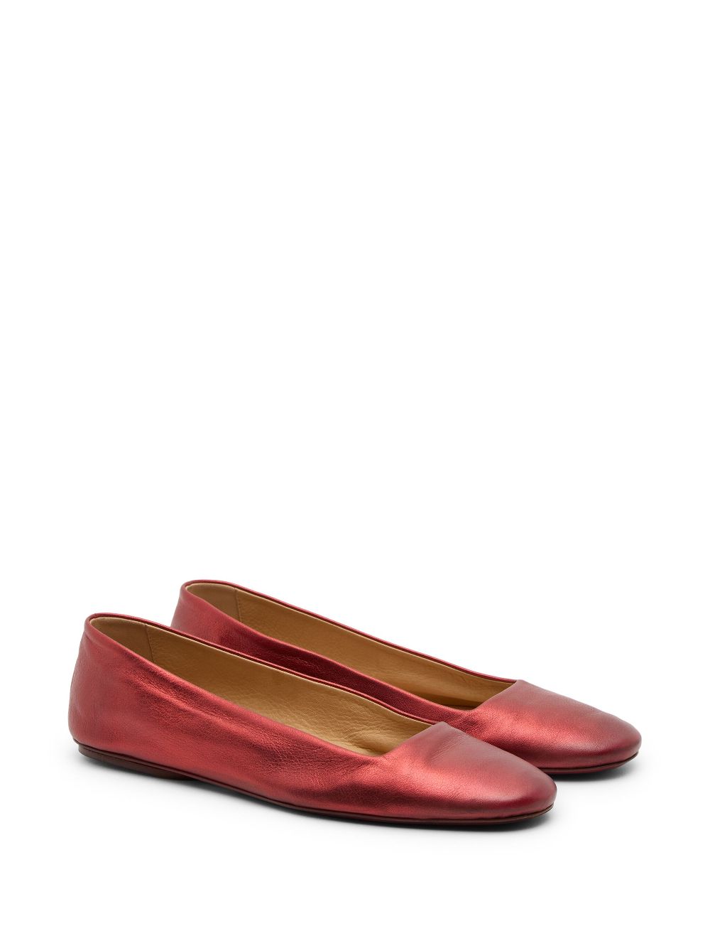 Marsèll Ballerina's met metallic-effect - Rood