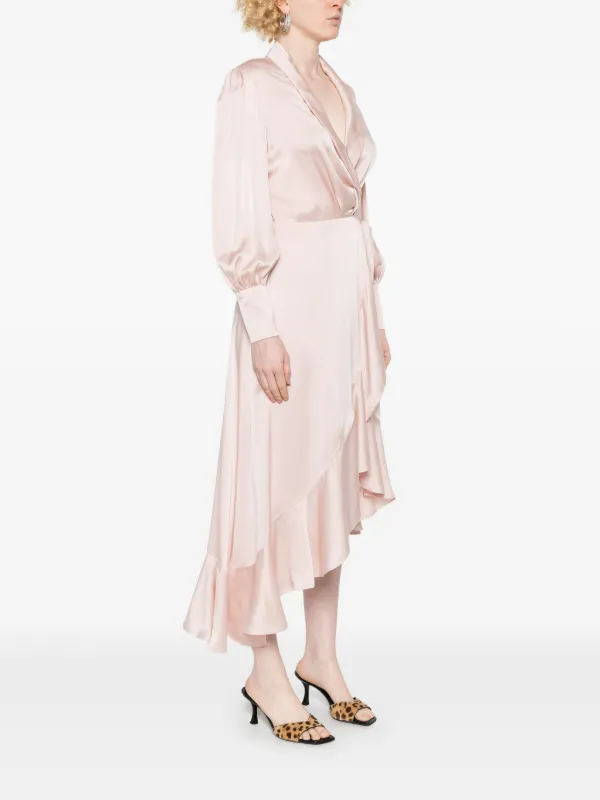 ZIMMERMANN シルク ラップドレス ZIMMERMANN シルク ラップドレス | ピンク | FARFETCH JP