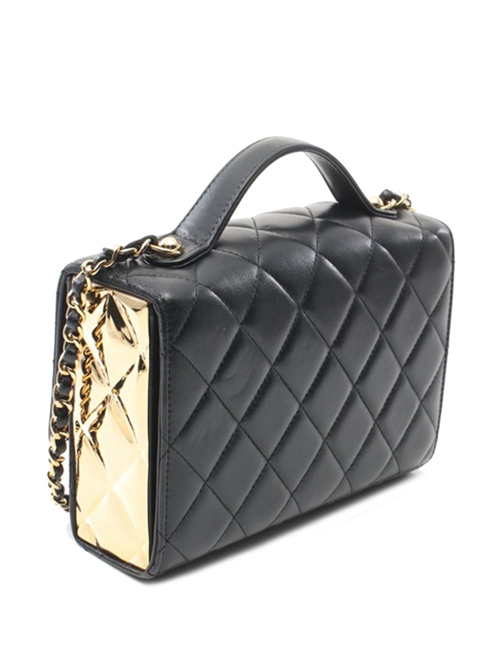 Affordable HOT SALE CHANEL 2021-2024 Mini Quilted Lambskin Golden Plate Flap satchel Women