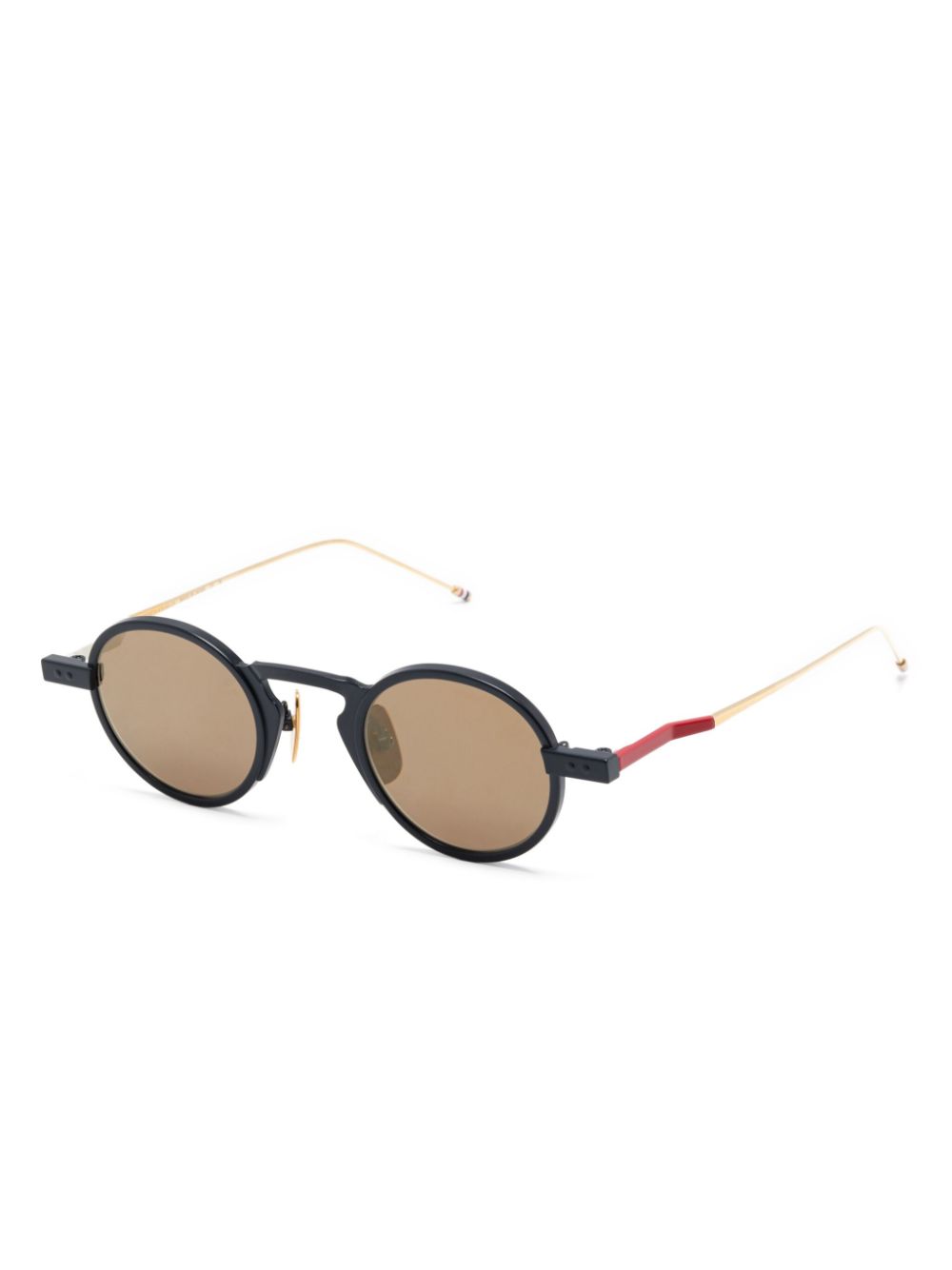 Thom Browne Eyewear Zonnebril met rond montuur - Zwart