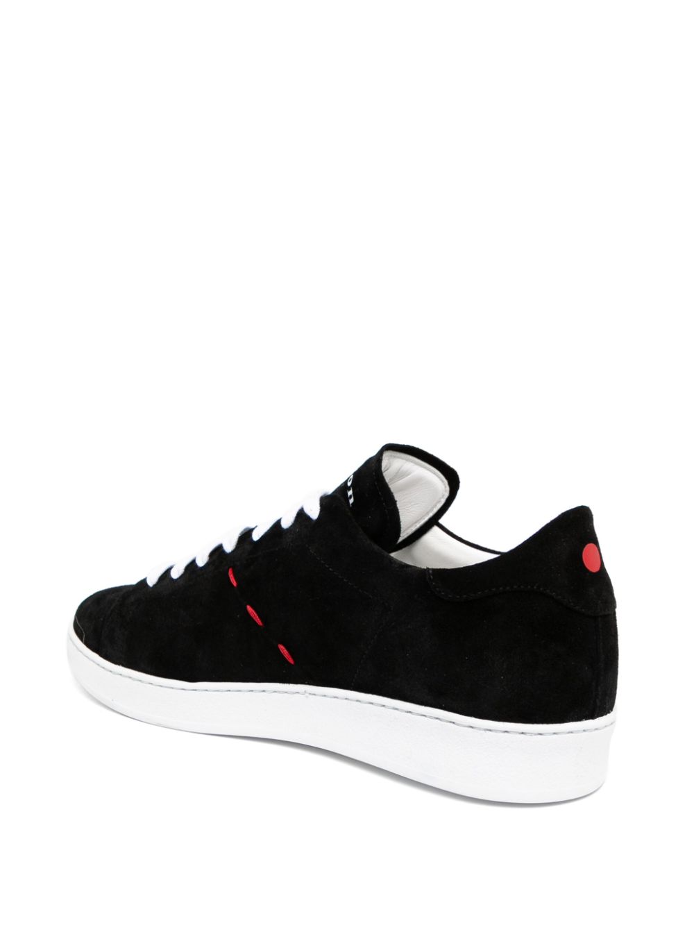 Kiton Leren sneakers met stiksel Zwart