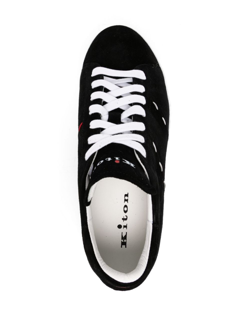 Kiton Leren sneakers met stiksel Zwart