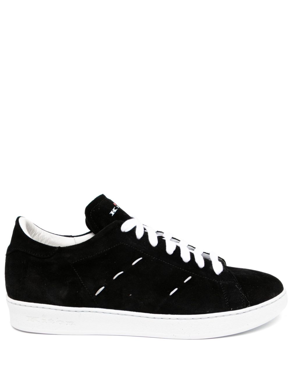 Kiton Leren sneakers met stiksel Zwart