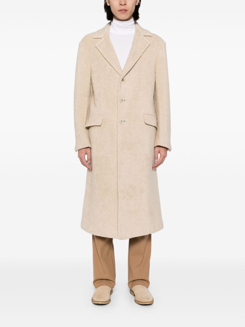 Kiton Jas met enkele rij knopen - Beige