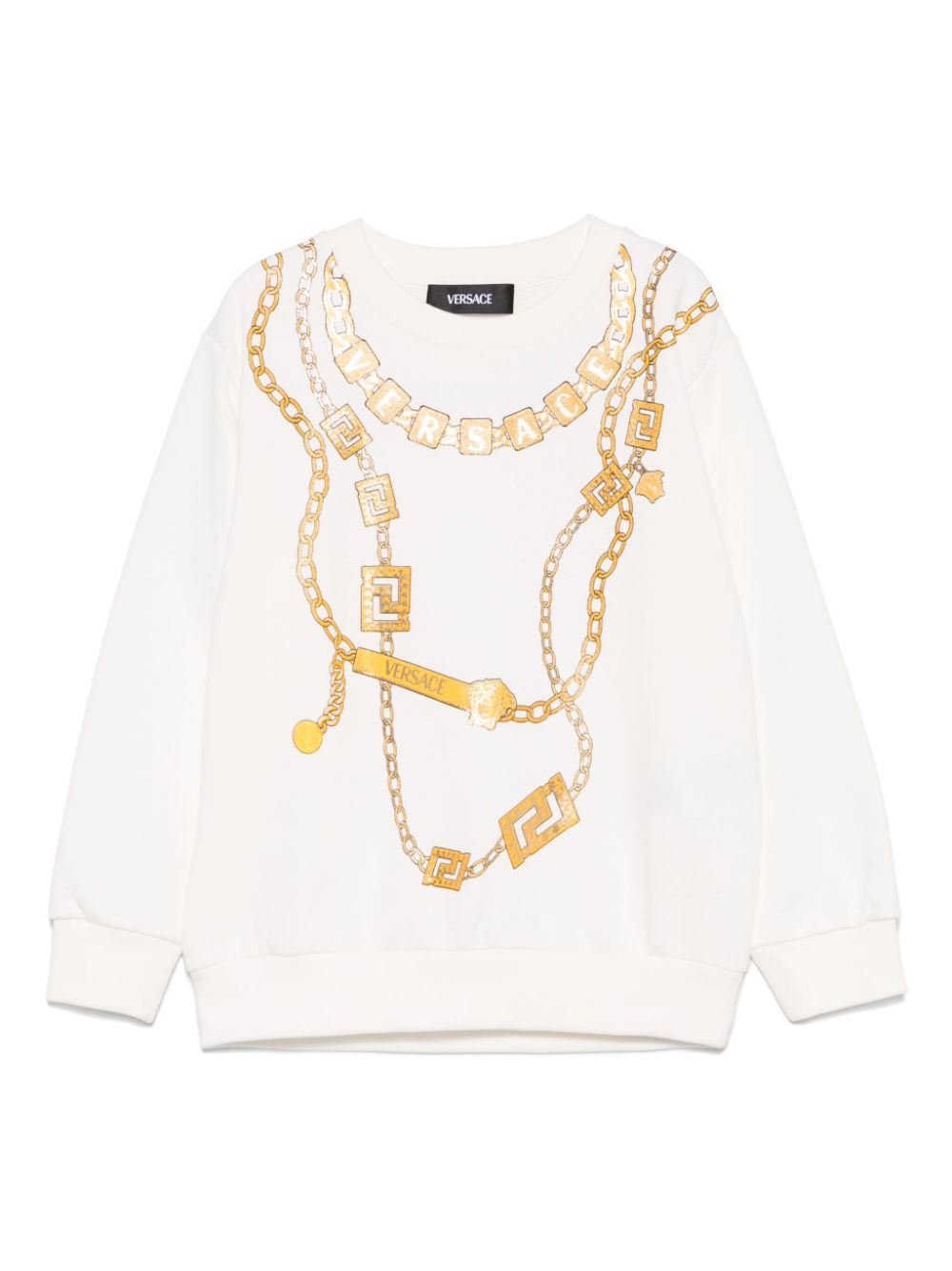 Versace Kids loghi necklace-print sweatshirt - White