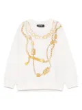 Versace Kids loghi necklace-print sweatshirt - White