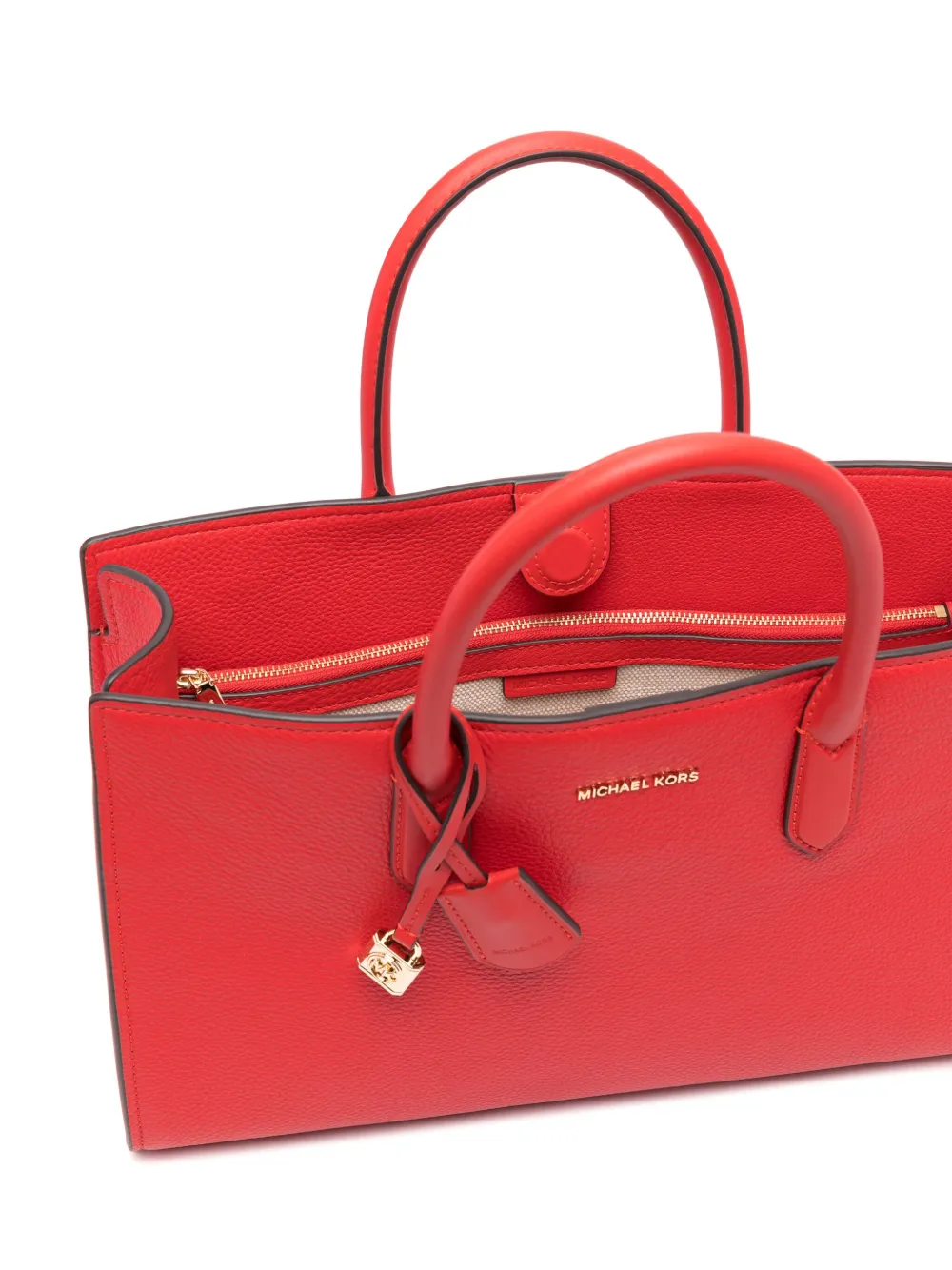 Shop Michael Michael Kors Medium Scarlett Tote Bag In Red
