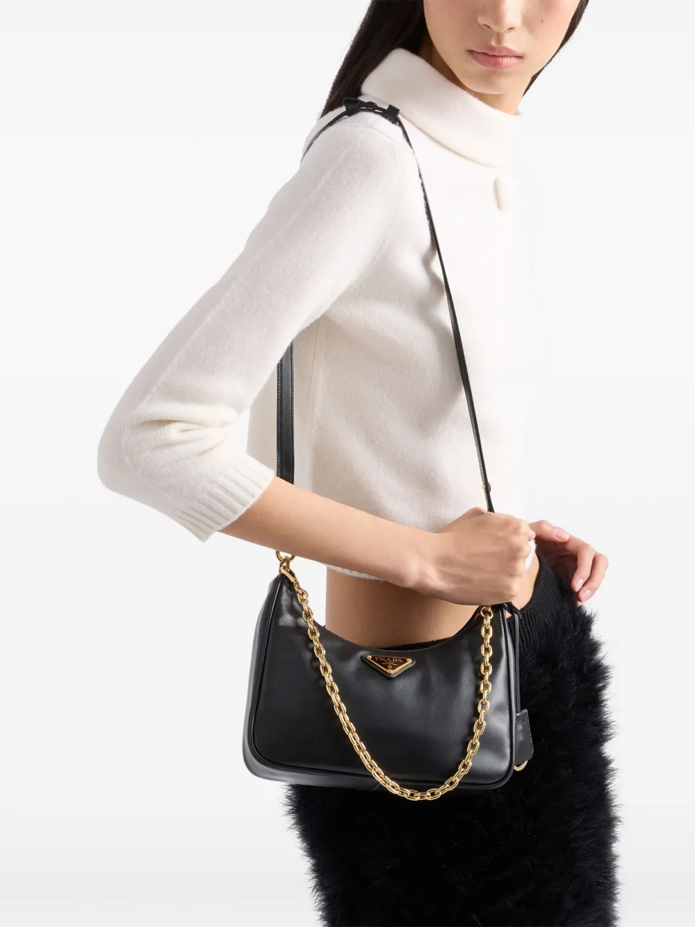 Prada Re-Edition kleine tas - Zwart