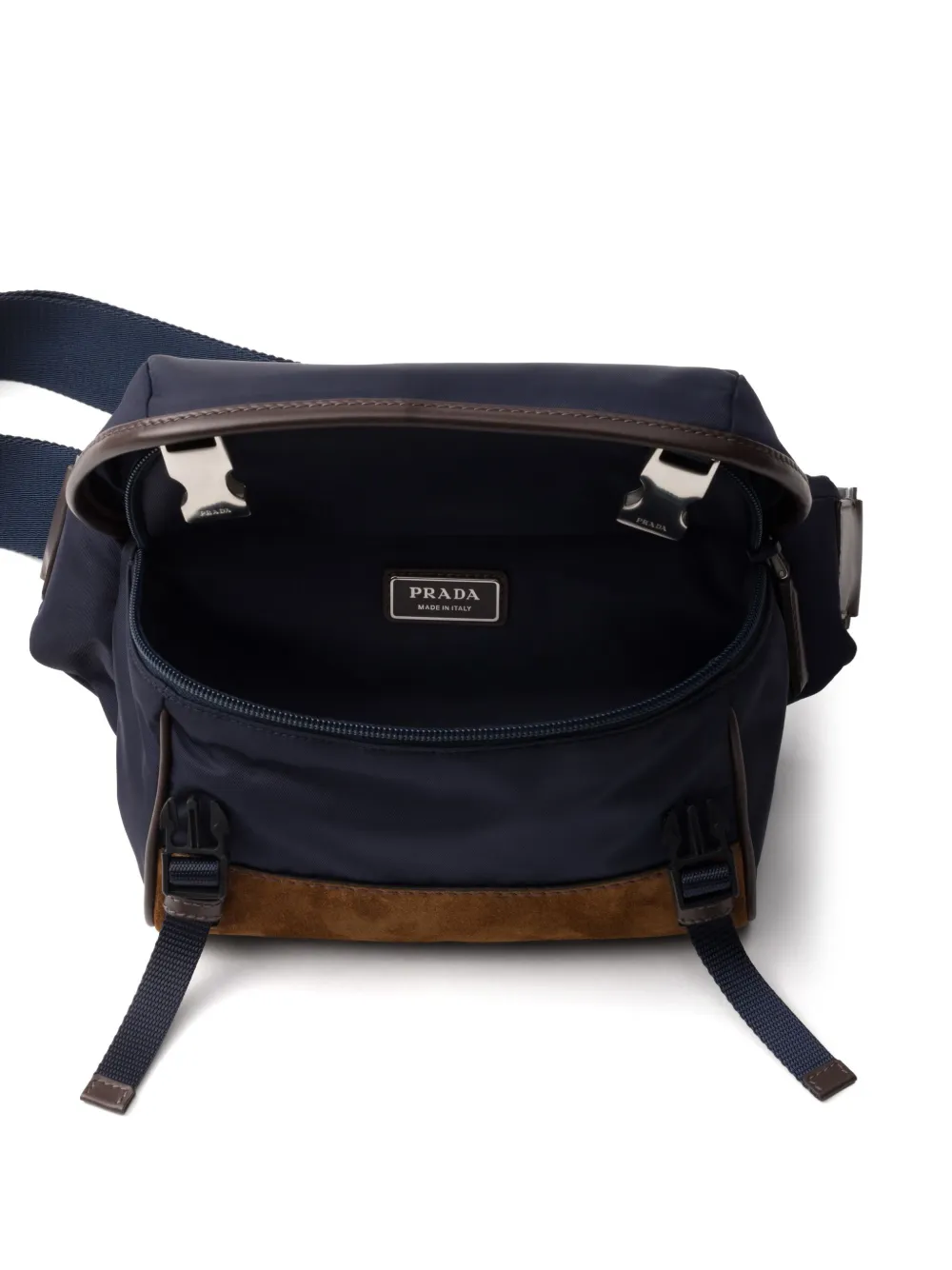 Prada Messengertas met logo Blauw