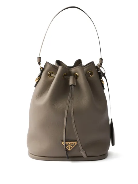 Prada mini leather bucket bag
