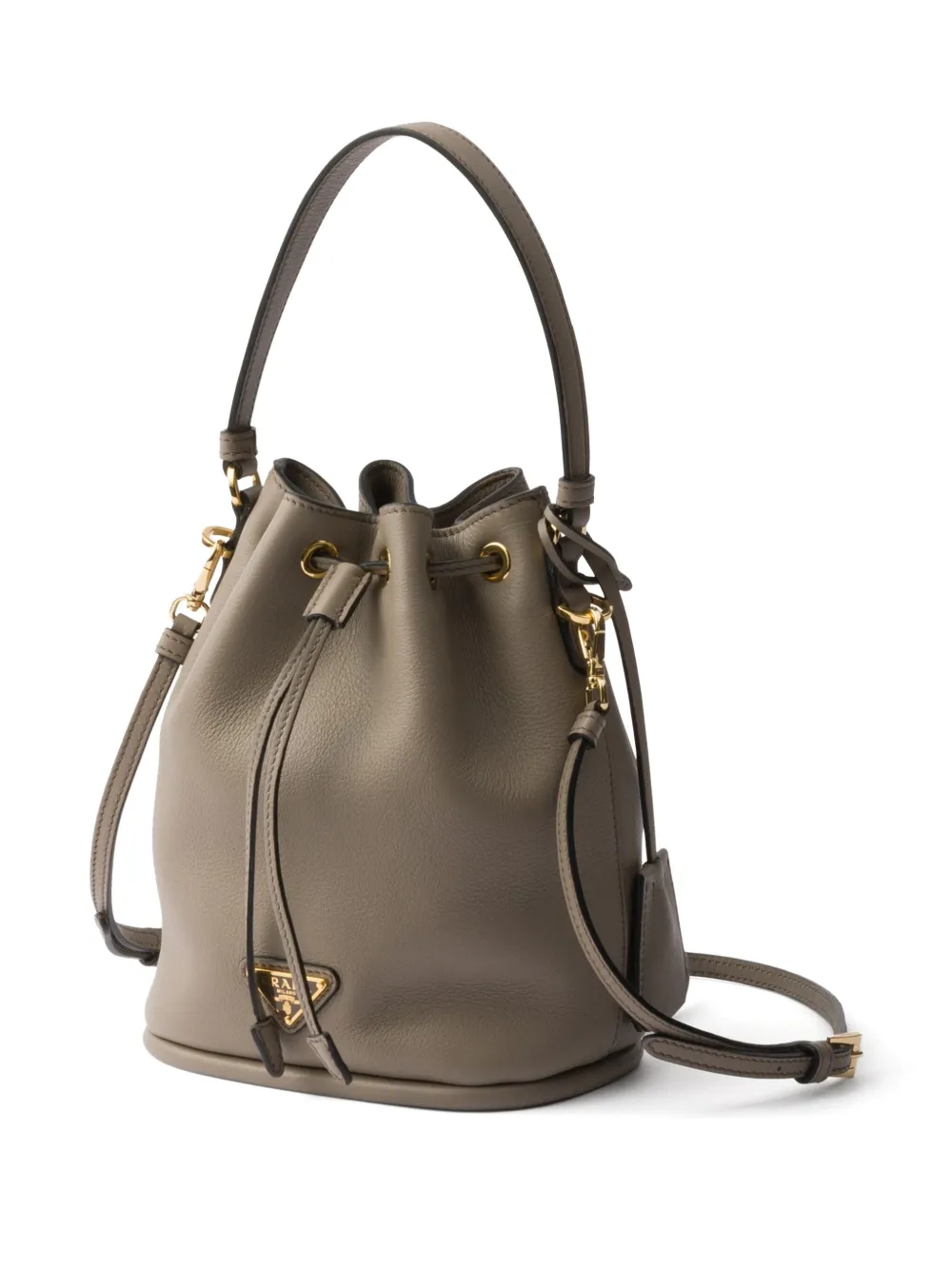 Prada Mini Drawstring Shoulder Bag In Grey