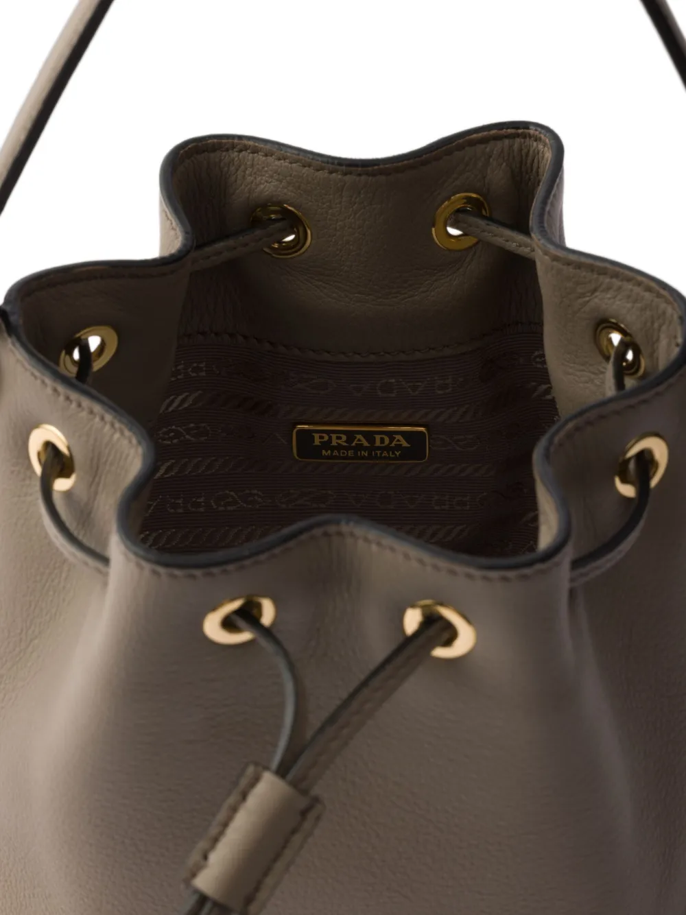 Prada Mini Drawstring Shoulder Bag In Grey