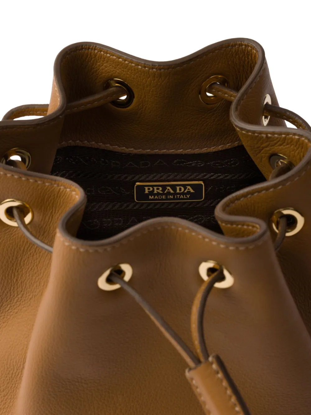 Prada Leren bucket-tas Bruin