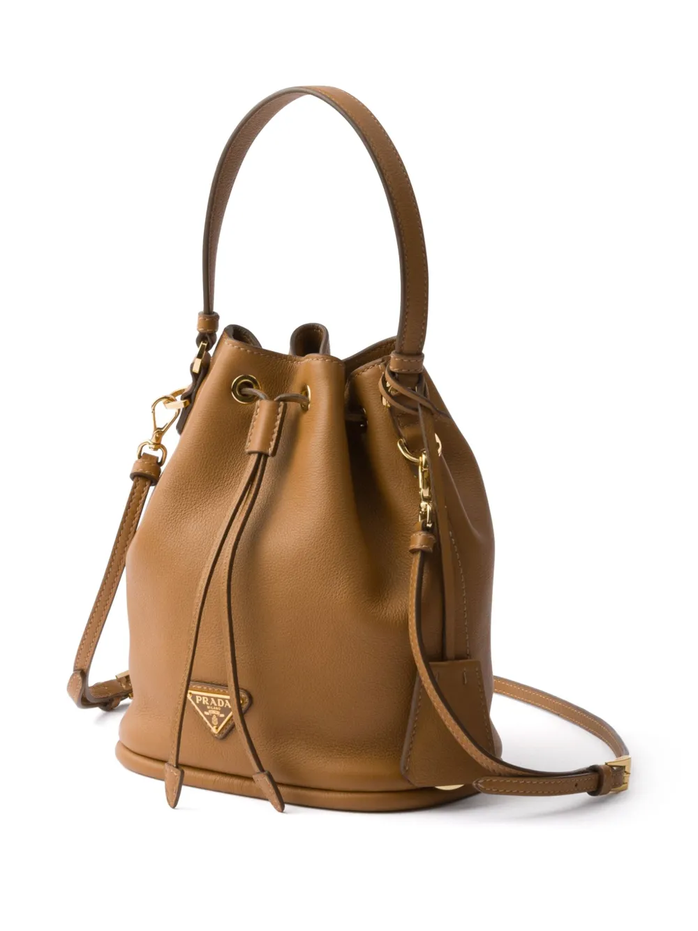 Prada Leren bucket-tas Bruin