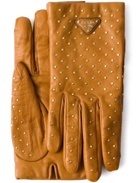 Prada studded leather gloves 1GG212336 - 0