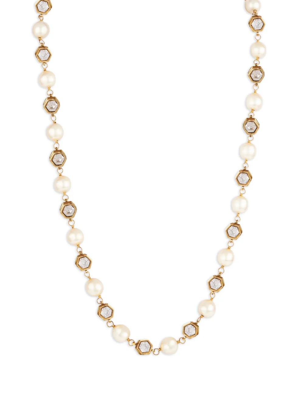 CHANEL Pre-Owned collar con perlas artificiales 1980 | dorado | Image 1