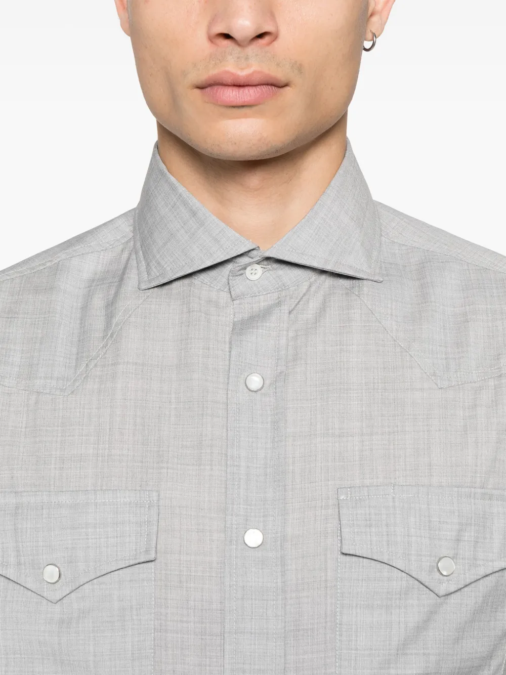 Brunello Cucinelli Wollen overhemd Grijs