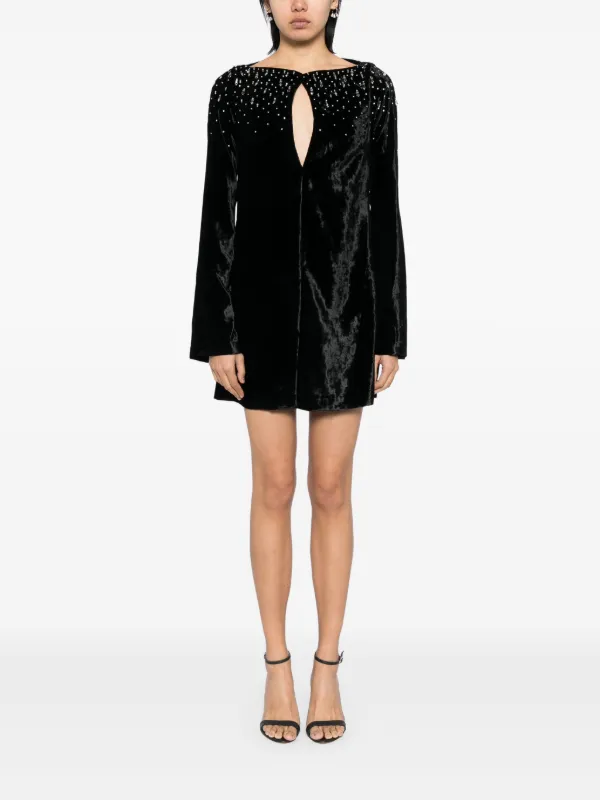Amen Vestido Corto De Terciopelo Negro FARFETCH PE