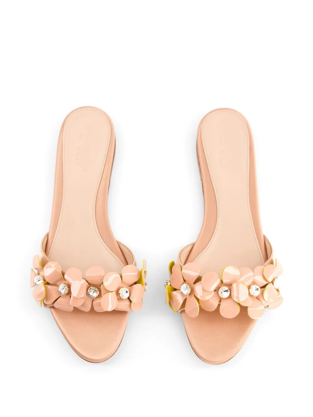 Giambattista Valli Slippers met bloemapplicatie Beige