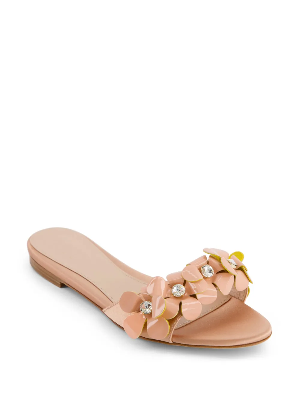 Giambattista Valli Slippers met bloemapplicatie - Beige