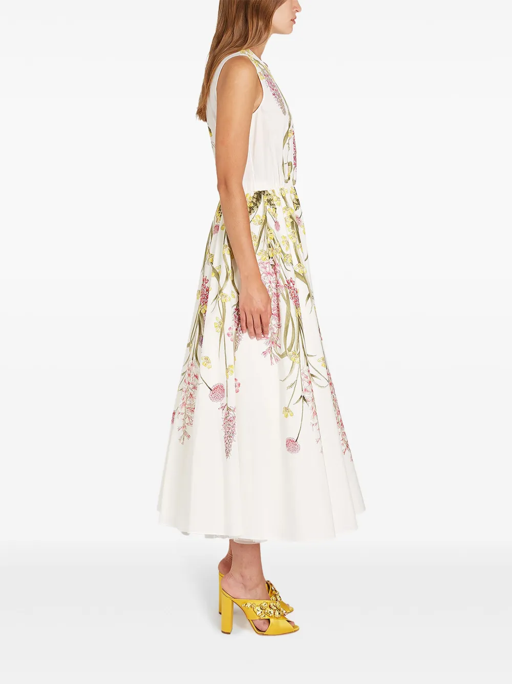 Giambattista Valli Popeline jurk met bloemenprint Wit