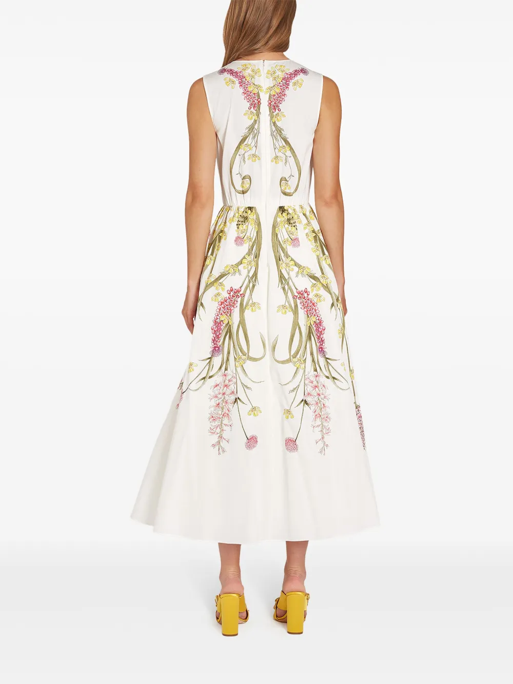 Giambattista Valli Popeline jurk met bloemenprint Wit