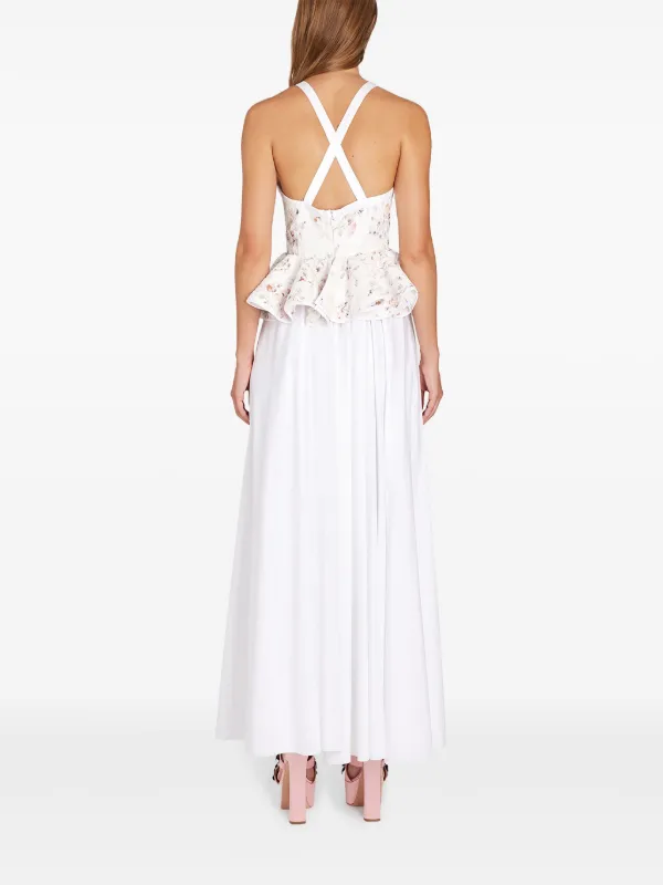 Giambattista Valli floral-jacquard Maxi Dress | White | FARFETCH