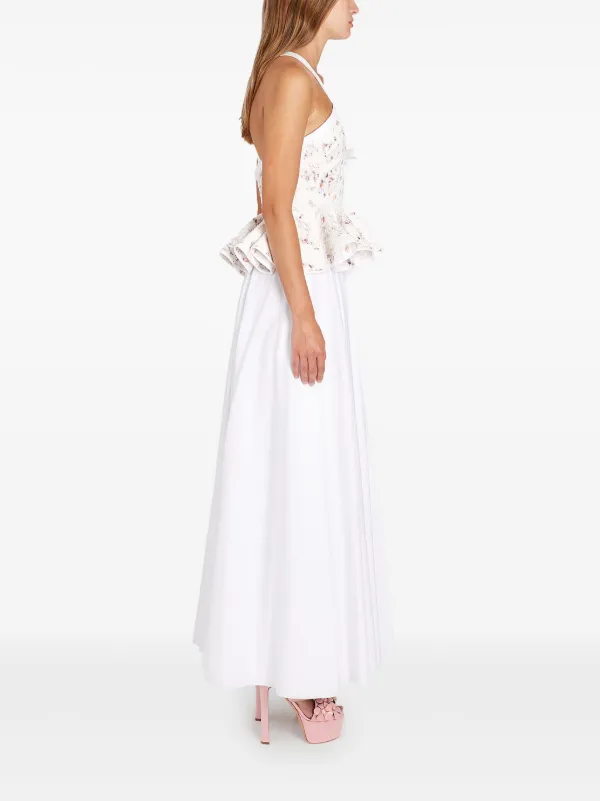 Giambattista Valli floral-jacquard Maxi Dress | White | FARFETCH