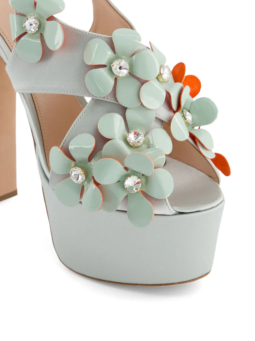 Giambattista Valli floral-appliqué sandals Green