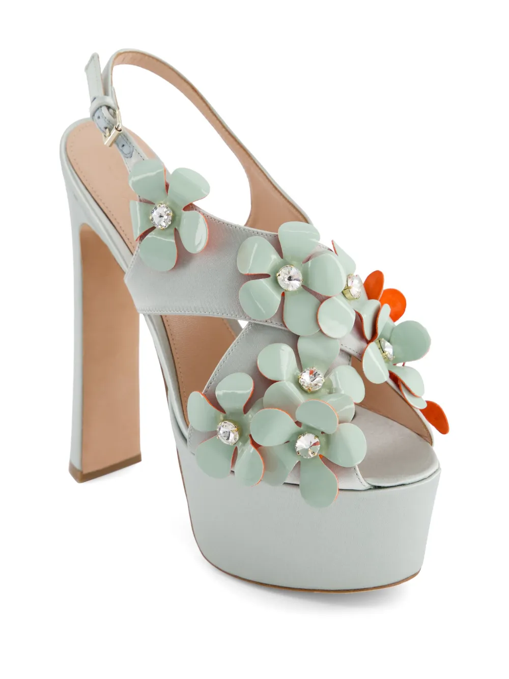 Giambattista Valli floral-appliqué sandals Green