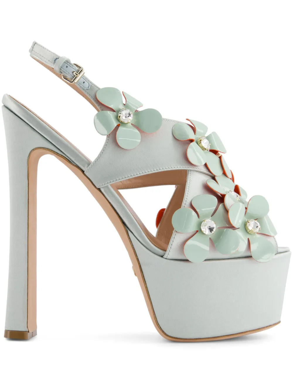 Giambattista Valli floral-appliqué sandals Green