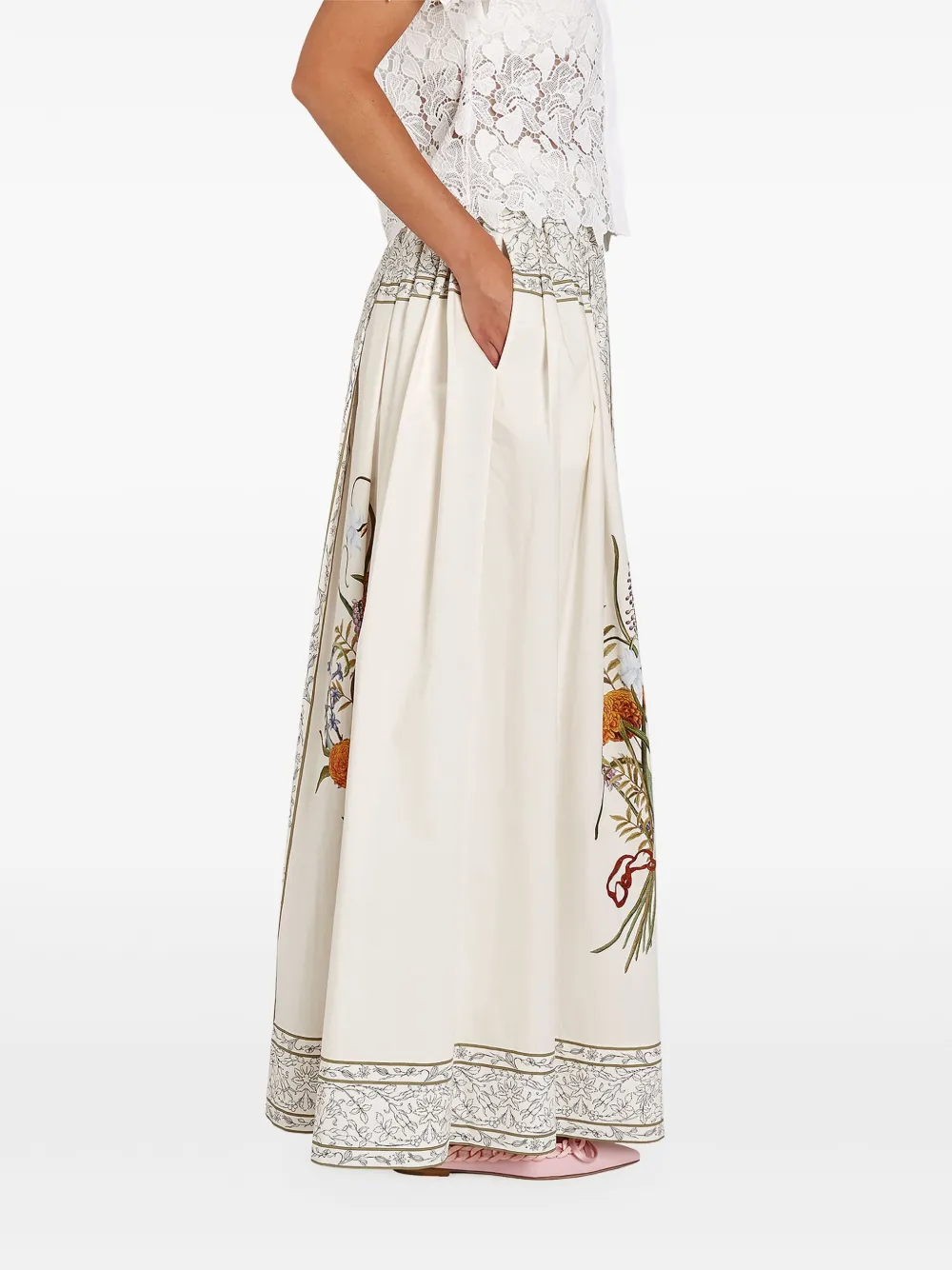 taffeta-panel midi dress