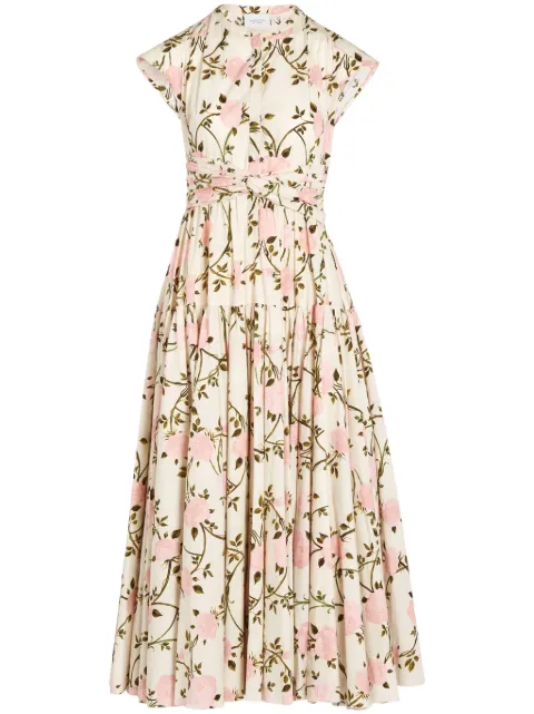 Giambattista Valli vestido de popelina con estampado Rosier