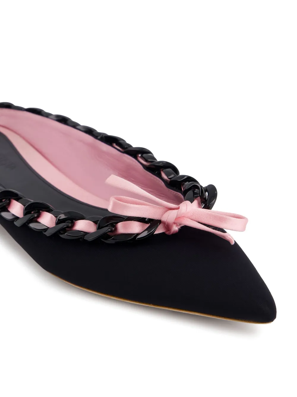 Giambattista Valli Slippers met strikdetail Zwart