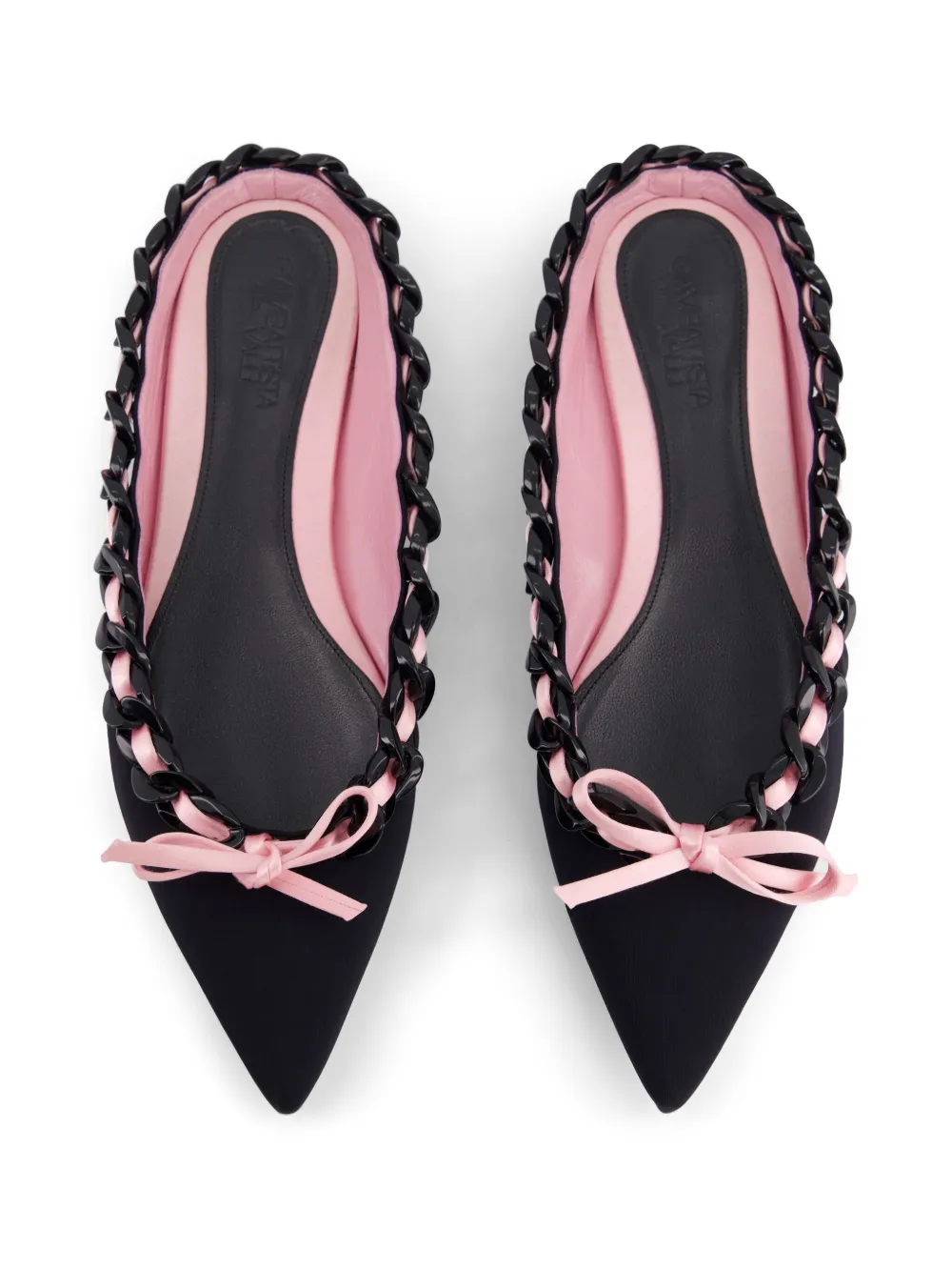 Giambattista Valli Slippers met strikdetail Zwart